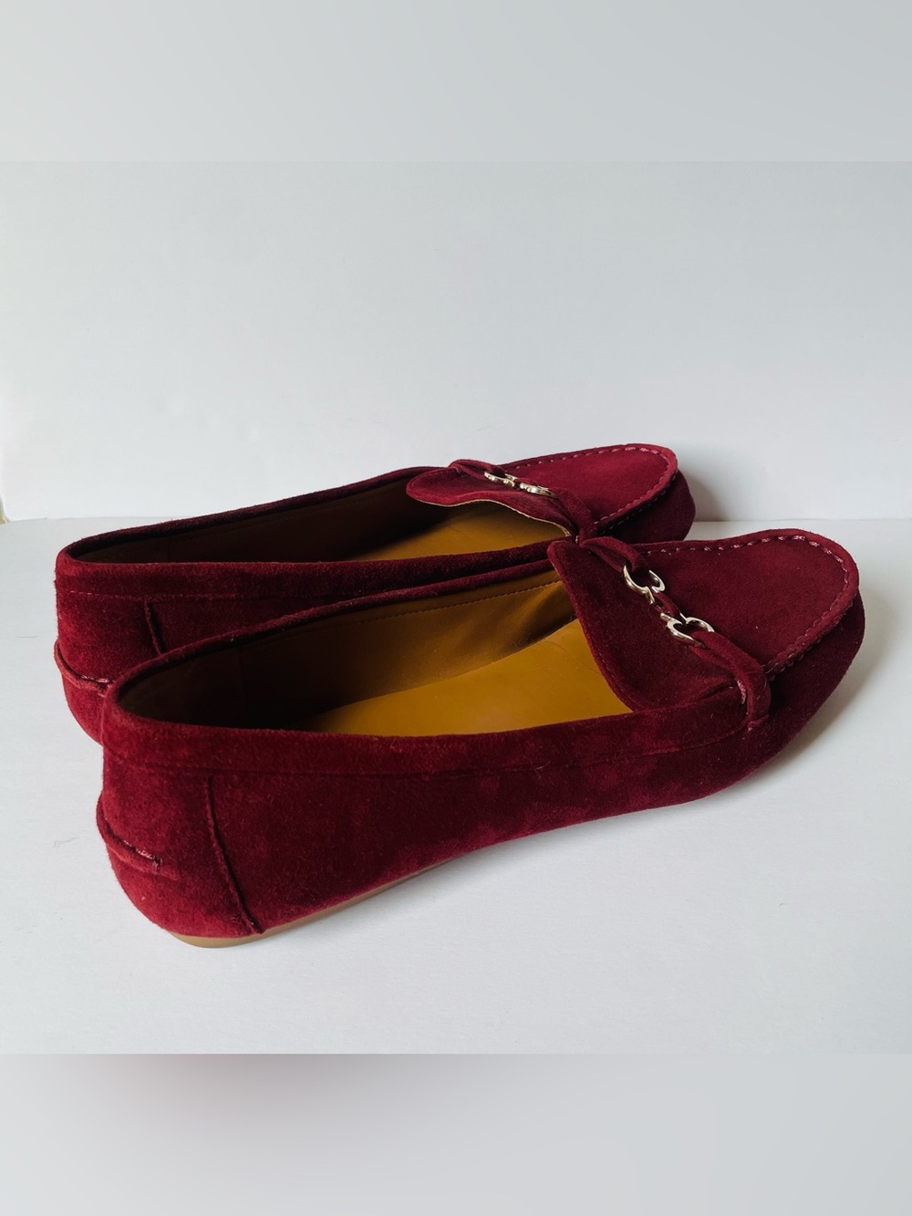 Kate Spade Bernice Burgundy Suede Old Money Moccasin Loafers Flats Comfort 8 B - Picture 5 of 8